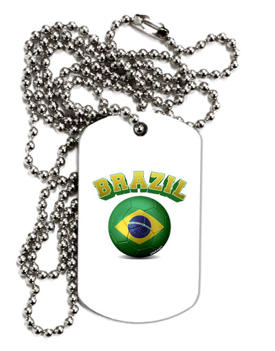 Soccer Ball Flag - Brazil Adult Dog Tag Chain Necklace-Dog Tag Necklace-TooLoud-1 Piece-Davson Sales