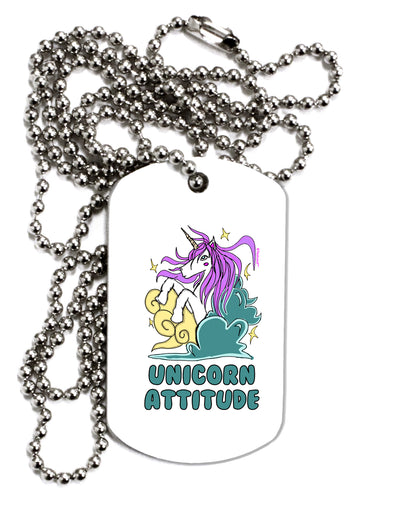 TooLoud Unicorn Attitude Adult Dog Tag Chain Necklace-Dog Tag Necklace-TooLoud-1 Piece-Davson Sales