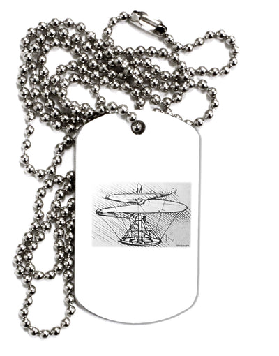 Helicopter Sketch Adult Dog Tag Chain Necklace-Dog Tag Necklace-TooLoud-1 Piece-Davson Sales