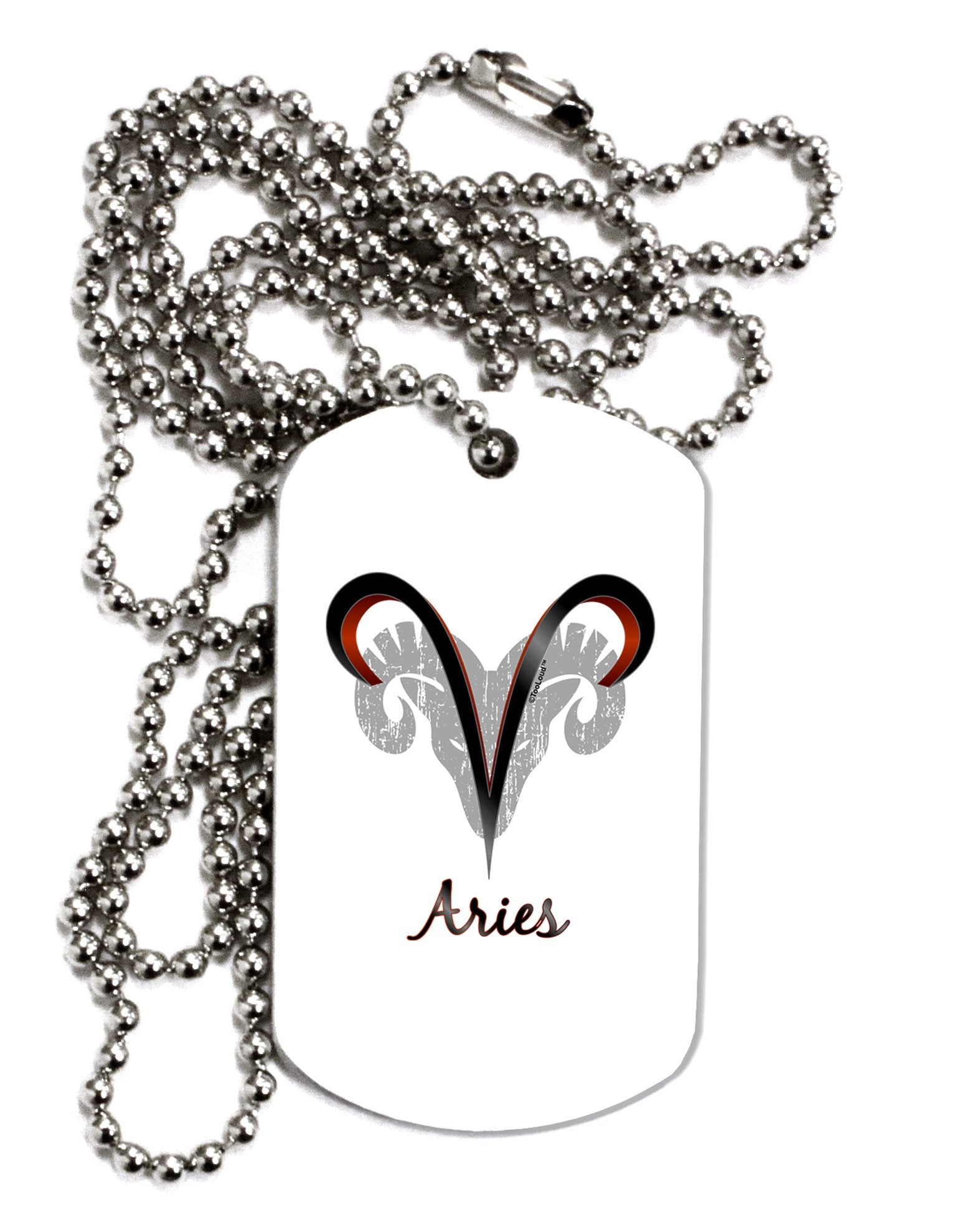 Aries Symbol Adult Dog Tag Chain Necklace-Dog Tag Necklace-TooLoud-12 Pieces-Davson Sales