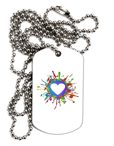 Heart Paint Splatter Adult Dog Tag Chain Necklace-Dog Tag Necklace-TooLoud-1 Piece-Davson Sales