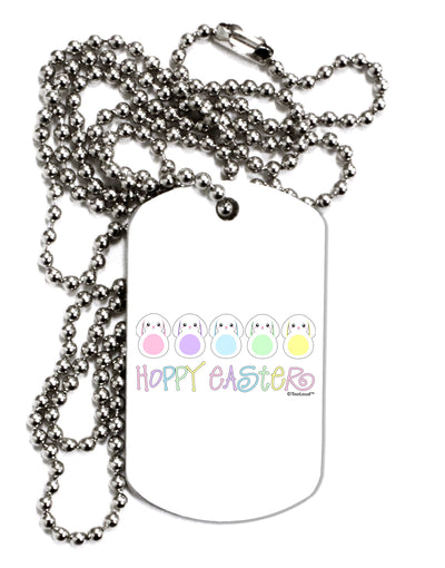 Cute Pastel Bunnies - Hoppy Easter Adult Dog Tag Chain Necklace by TooLoud-Dog Tag Necklace-TooLoud-White-Davson Sales