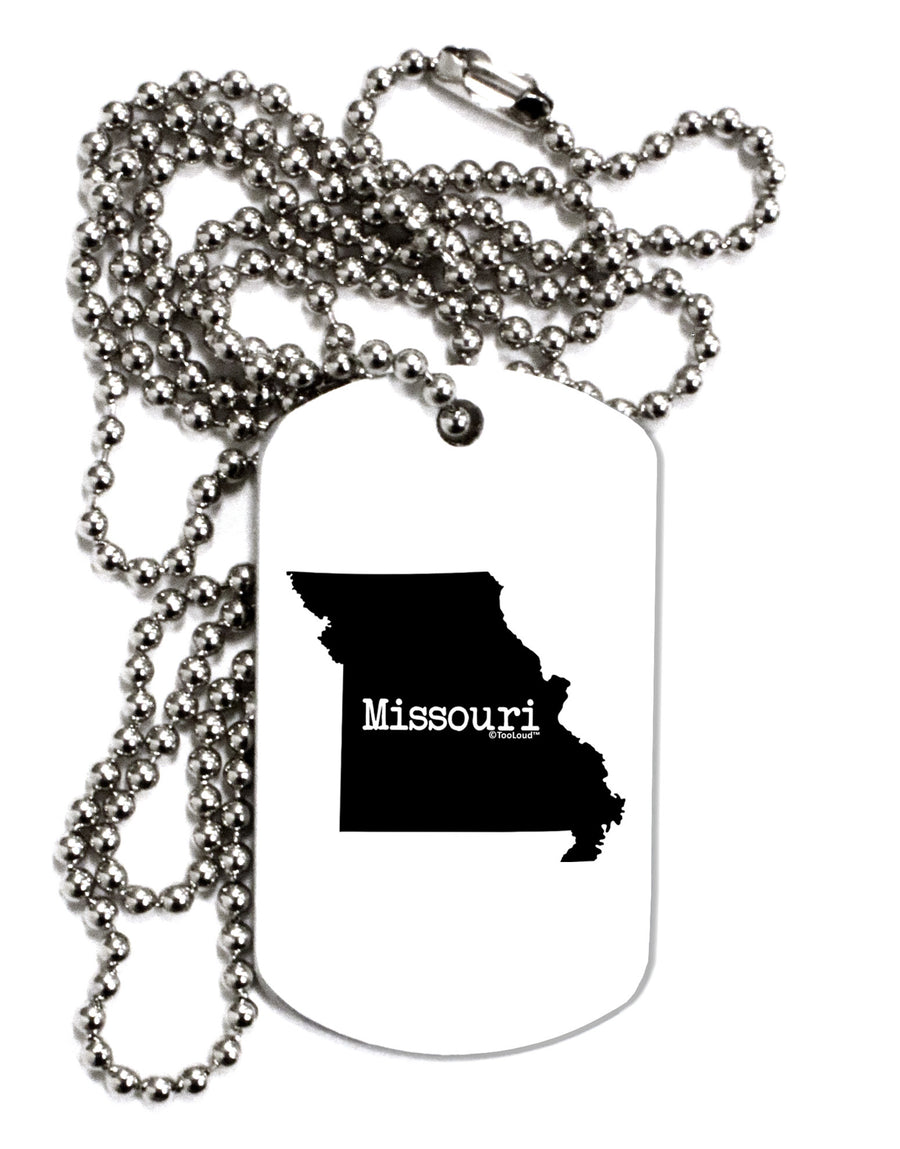 Missouri - United States Shape Adult Dog Tag Chain Necklace-Dog Tag Necklace-TooLoud-White-Davson Sales