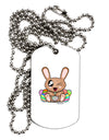 Cute Bunny with Eggs Adult Dog Tag Chain Necklace-Dog Tag Necklace-TooLoud-1 Piece-Davson Sales