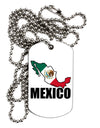 Mexico Outline - Mexican Flag - Mexico Text Adult Dog Tag Chain Necklace by TooLoud-Dog Tag Necklace-TooLoud-White-Davson Sales