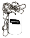 Nebraska - United States Shape Adult Dog Tag Chain Necklace by TooLoud-Dog Tag Necklace-TooLoud-White-Davson Sales