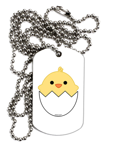 Cute Hatching Chick Design Adult Dog Tag Chain Necklace by TooLoud-Dog Tag Necklace-TooLoud-White-Davson Sales