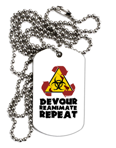 Devour Reanimate Repeat Adult Dog Tag Chain Necklace by TooLoud-Dog Tag Necklace-TooLoud-White-Davson Sales