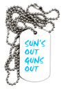 Suns Out Guns Out - Blue Adult Dog Tag Chain Necklace-Dog Tag Necklace-TooLoud-White-Davson Sales