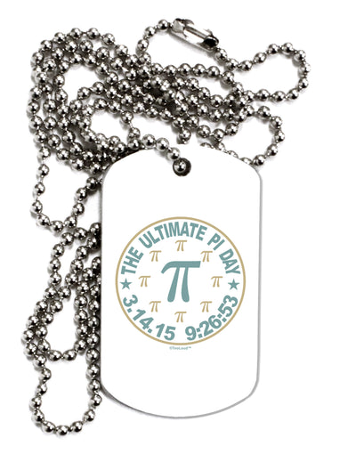 The Ultimate Pi Day Emblem Adult Dog Tag Chain Necklace by TooLoud-Dog Tag Necklace-TooLoud-White-Davson Sales