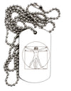 TooLoud Vitruvian Man Drawing Adult Dog Tag Chain Necklace-Dog Tag Necklace-TooLoud-1 Piece-Davson Sales