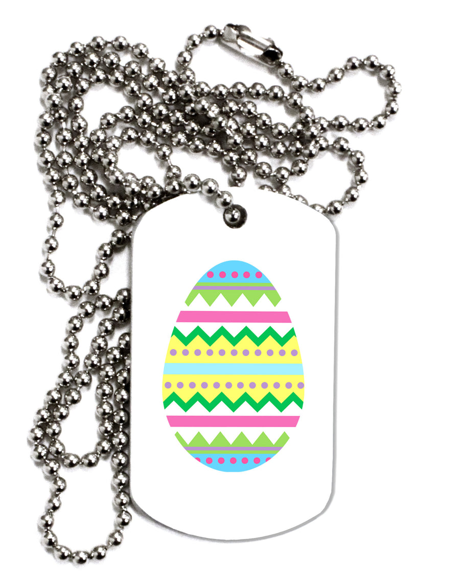 Colorful Easter Egg Adult Dog Tag Chain Necklace-Dog Tag Necklace-TooLoud-White-Davson Sales