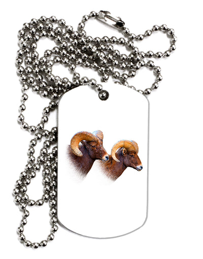 TooLoud Two Majestic Bighorn Rams Adult Dog Tag Chain Necklace-Dog Tag Necklace-TooLoud-1 Piece-Davson Sales