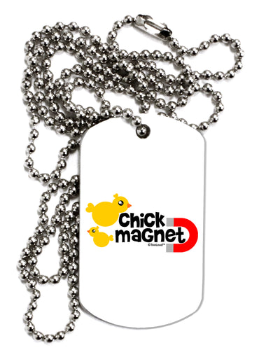 Cute Chick Magnet Design Adult Dog Tag Chain Necklace by TooLoud-Dog Tag Necklace-TooLoud-White-Davson Sales