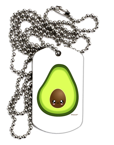 Cute Avocado Design Adult Dog Tag Chain Necklace-Dog Tag Necklace-TooLoud-White-Davson Sales