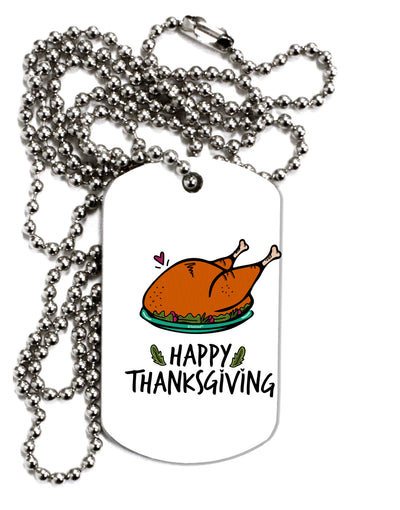 Happy Thanksgiving Adult Dog Tag Chain Necklace - 1 Piece Tooloud