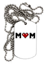 Mom Pixel Heart Adult Dog Tag Chain Necklace by TooLoud-TooLoud-White-Davson Sales