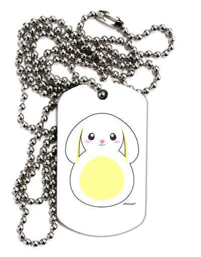 Cute Bunny with Floppy Ears - Yellow Adult Dog Tag Chain Necklace by TooLoud-Dog Tag Necklace-TooLoud-White-Davson Sales