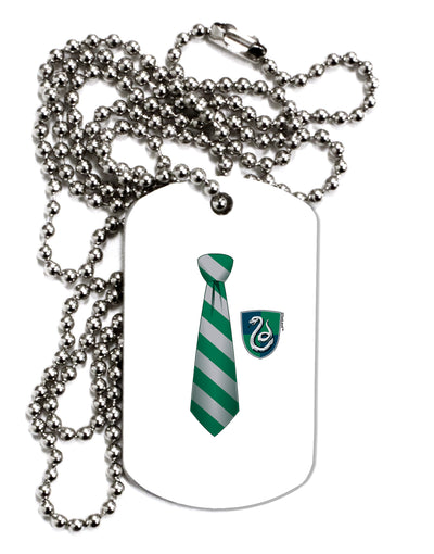 Wizard Tie Green and Silver Adult Dog Tag Chain Necklace by TooLoud-TooLoud-1 Piece-Davson Sales