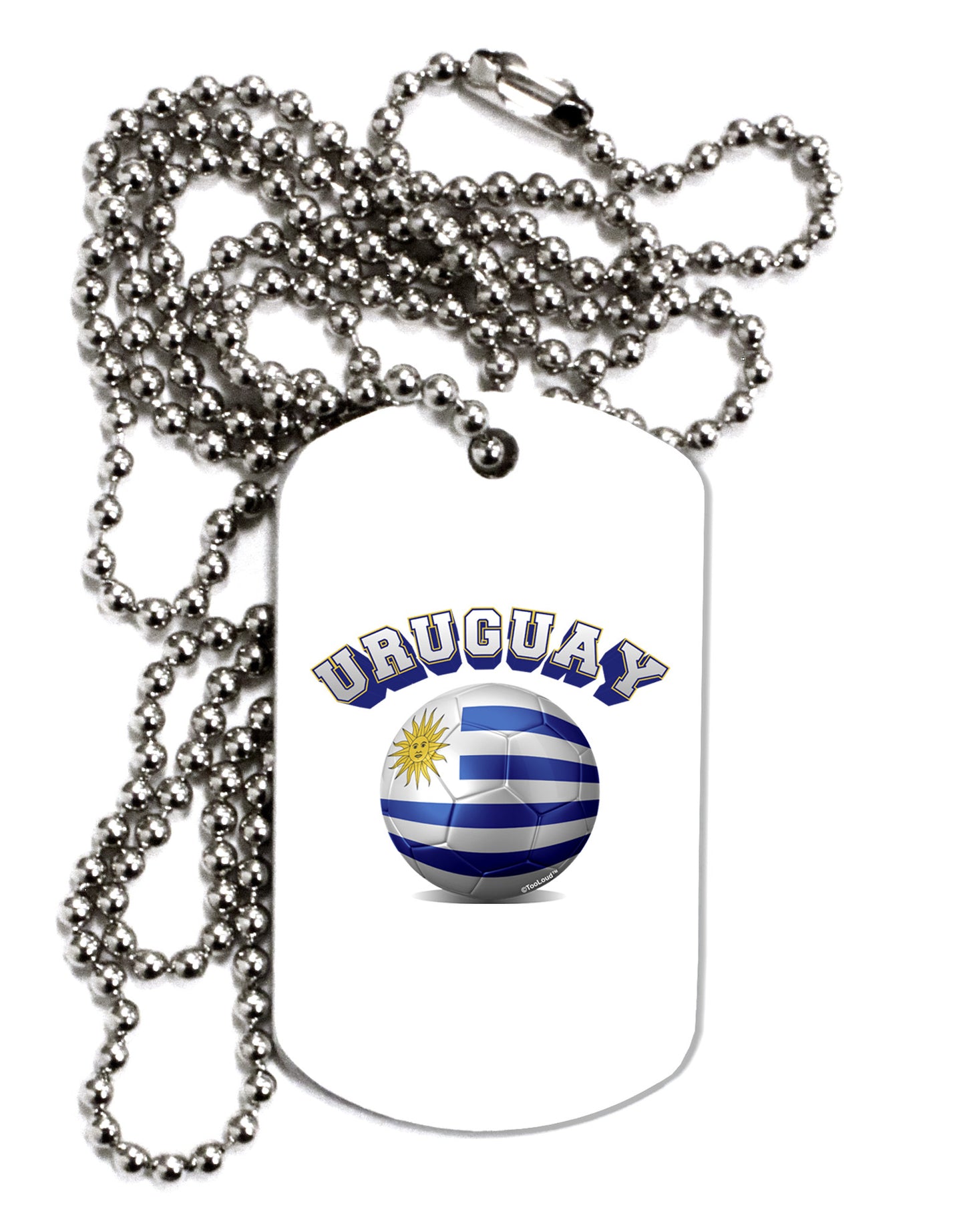 Soccer Ball Flag - Uruguay Adult Dog Tag Chain Necklace-Dog Tag Necklace-TooLoud-1 Piece-Davson Sales