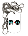 8-Bit Skull Love - Boy and Boy Adult Dog Tag Chain Necklace-Dog Tag Necklace-TooLoud-White-Davson Sales