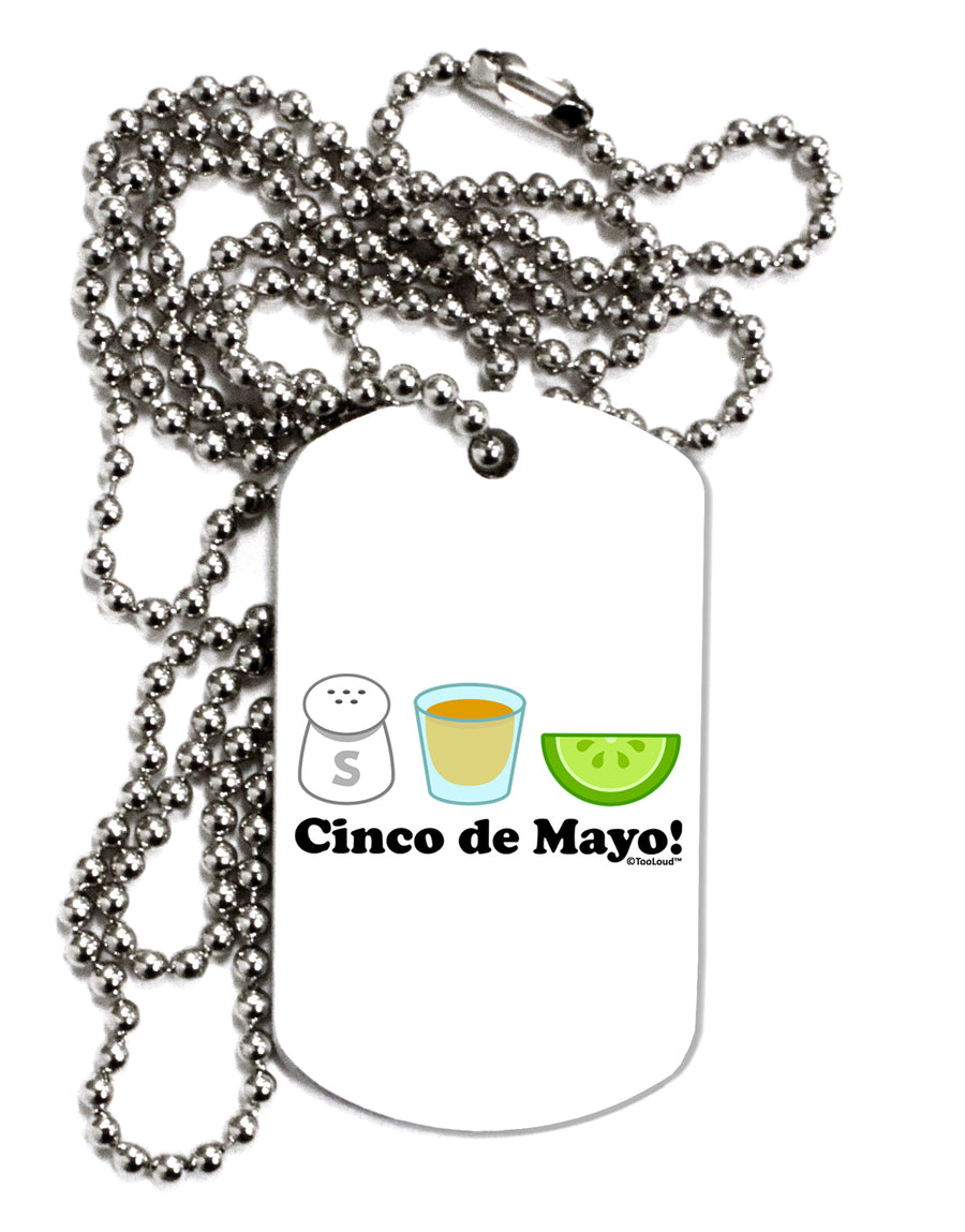 Cinco de Mayo Design - Salt Tequila Lime Adult Dog Tag Chain Necklace by TooLoud-Dog Tag Necklace-TooLoud-White-Davson Sales