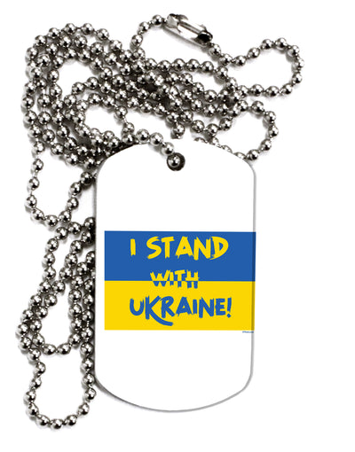 TooLoud I stand with Ukraine Flag Adult Dog Tag Chain Necklace-Dog Tag Necklace-TooLoud-1 Piece-Davson Sales