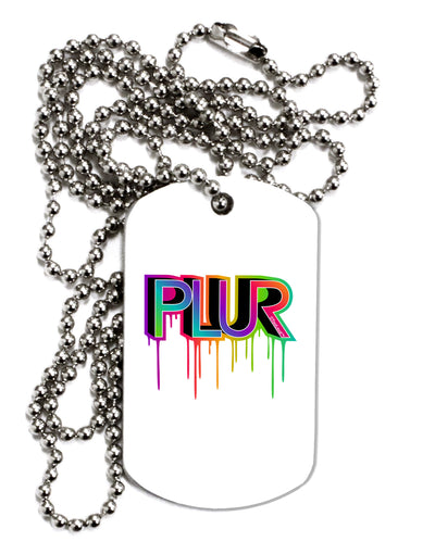 PLUR Paint Adult Dog Tag Chain Necklace-Dog Tag Necklace-TooLoud-1 Piece-Davson Sales