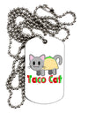 Cute Taco Cat Design Text Adult Dog Tag Chain Necklace by TooLoud-Dog Tag Necklace-TooLoud-White-Davson Sales