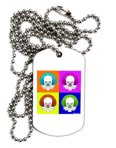 Clown Face Pop Art Adult Dog Tag Chain Necklace by TooLoud-Dog Tag Necklace-TooLoud-White-Davson Sales