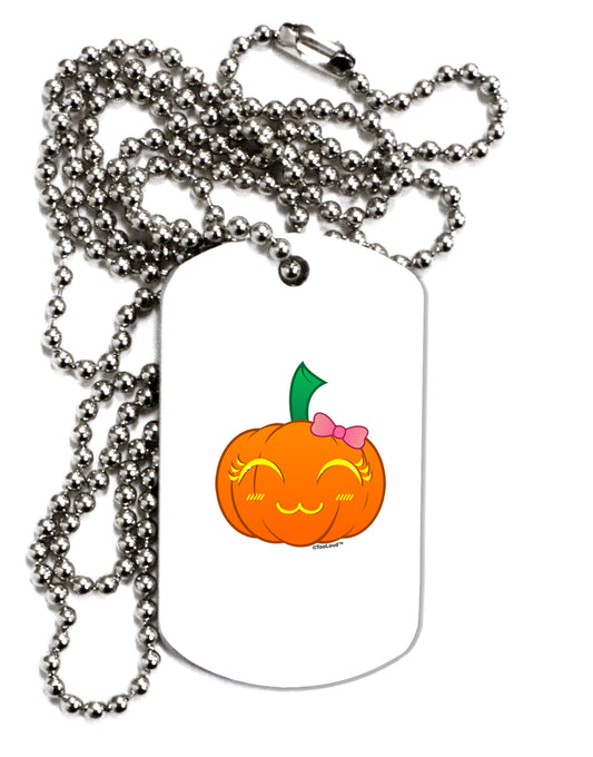 Kyu-T Face Pumpkin Adult Dog Tag Chain Necklace by TooLoud-Dog Tag Necklace-TooLoud-1 Piece-Davson Sales