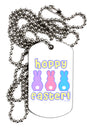 Three Easter Bunnies - Hoppy Easter Adult Dog Tag Chain Necklace by TooLoud-Dog Tag Necklace-TooLoud-White-Davson Sales