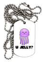 U Jelly Cute Jellyfish Adult Dog Tag Chain Necklace by TooLoud-Dog Tag Necklace-TooLoud-White-Davson Sales