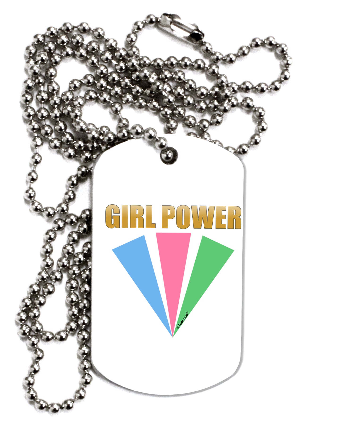Girl Power Stripes Adult Dog Tag Chain Necklace by TooLoud-Dog Tag Necklace-TooLoud-1 Piece-Davson Sales
