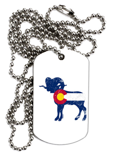 TooLoud Grunge Rocky Mountain Bighorn Sheep Flag Adult Dog Tag Chain Necklace-Dog Tag Necklace-TooLoud-1 Piece-Davson Sales