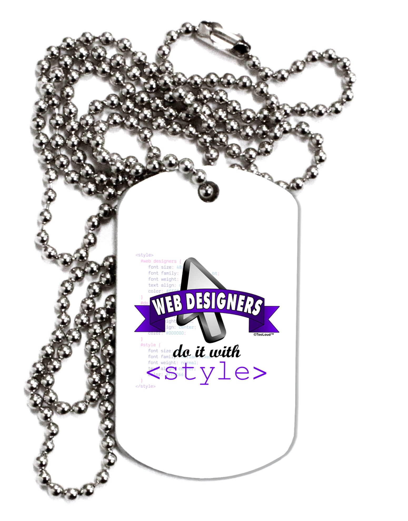 Web Designers - Style Adult Dog Tag Chain Necklace-Dog Tag Necklace-TooLoud-1 Piece-Davson Sales
