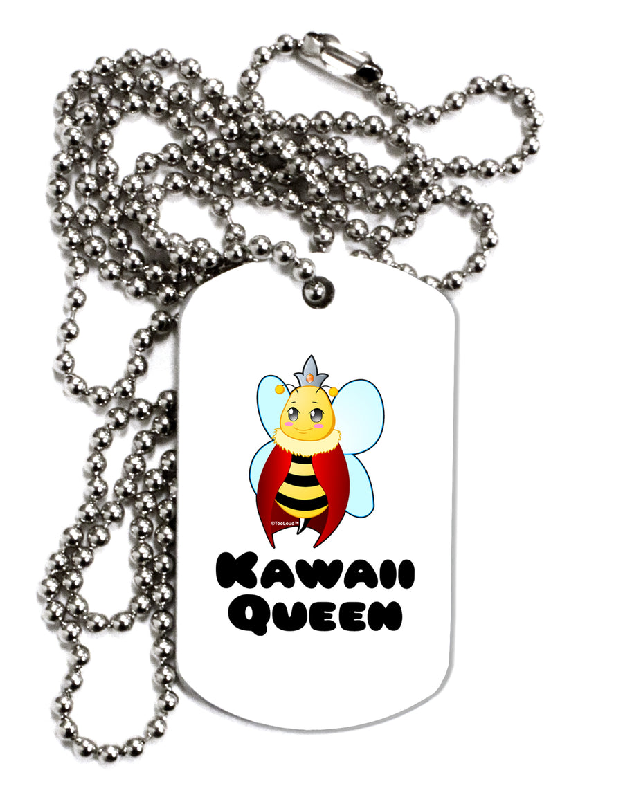 Kawaii Queen Queen Bee Adult Dog Tag Chain Necklace by TooLoud-TooLoud-White-Davson Sales