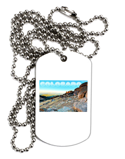 CO Rockies View with Text Adult Dog Tag Chain Necklace-Dog Tag Necklace-TooLoud-1 Piece-Davson Sales