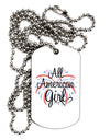 All American Girl - Fireworks and Heart Adult Dog Tag Chain Necklace by TooLoud-Dog Tag Necklace-TooLoud-White-Davson Sales