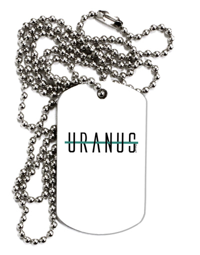 Planet Uranus Text Only Adult Dog Tag Chain Necklace by TooLoud-Dog Tag Necklace-TooLoud-1 Piece-Davson Sales