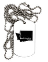 Washington - United States Shape Adult Dog Tag Chain Necklace-Dog Tag Necklace-TooLoud-White-Davson Sales