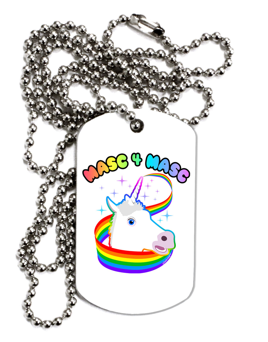 Masc 4 Masc Pranciful Unicorn Adult Dog Tag Chain Necklace-Dog Tag Necklace-TooLoud-White-Davson Sales