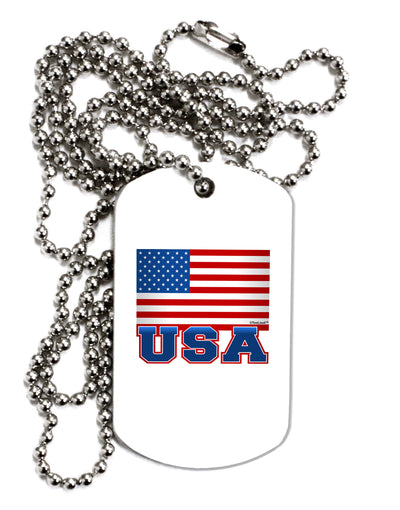 TooLoud USA Flag Adult Dog Tag Chain Necklace-Dog Tag Necklace-TooLoud-1 Piece-Davson Sales