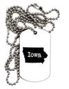 Iowa - United States Shape Adult Dog Tag Chain Necklace-Dog Tag Necklace-TooLoud-White-Davson Sales