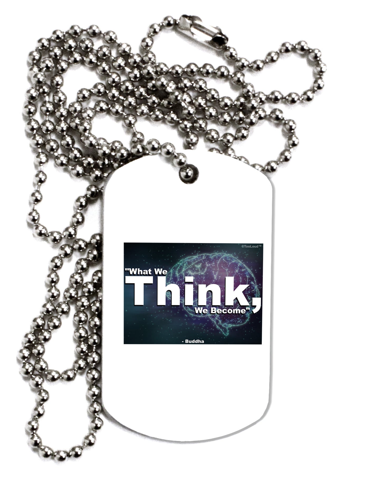 TooLoud What We Think Buddha Adult Dog Tag Chain Necklace-Dog Tag Necklace-TooLoud-1 Piece-Davson Sales