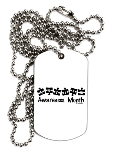 Autism Awareness Month - Puzzle Pieces Adult Dog Tag Chain Necklace by TooLoud-Dog Tag Necklace-TooLoud-White-Davson Sales