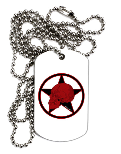 Blood Red Skull Adult Dog Tag Chain Necklace by TooLoud-Dog Tag Necklace-TooLoud-White-Davson Sales