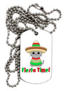 Fiesta Time - Cute Sombrero Cat Adult Dog Tag Chain Necklace by TooLoud-Dog Tag Necklace-TooLoud-White-Davson Sales