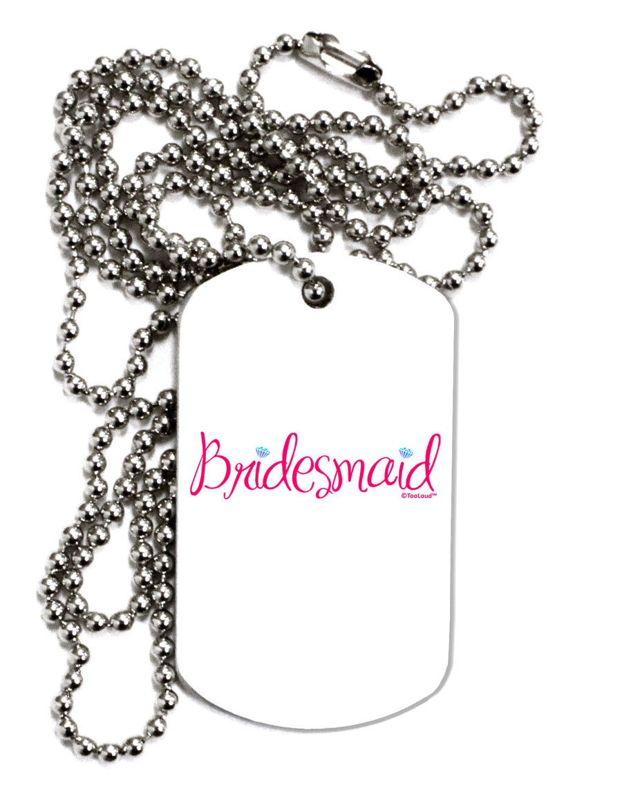 Bridesmaid Design - Diamonds - Color Adult Dog Tag Chain Necklace-Dog Tag Necklace-TooLoud-White-Davson Sales