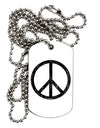 Peace Sign Symbol - Distressed Adult Dog Tag Chain Necklace-Dog Tag Necklace-TooLoud-White-Davson Sales